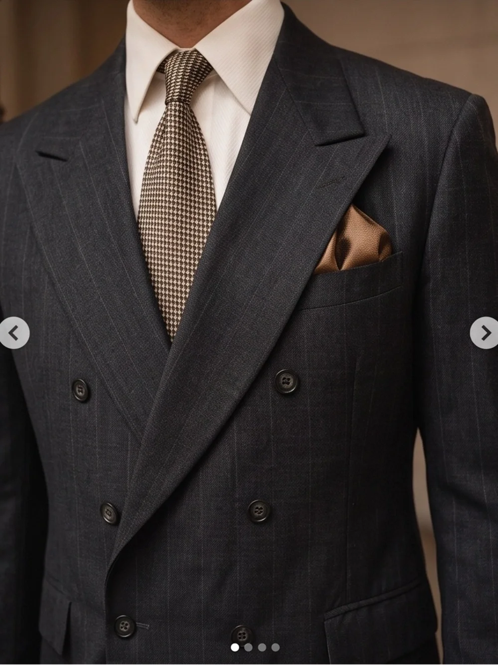 Men's Double-Breasted Navy Pinstripe Blazer